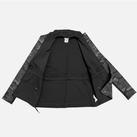 CAbi #3911 ATC Jacket Black Gray Camo Cinch Drawstring Waist Zip Military ~Small - Picture 4 of 14